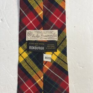 Vintage Archie Brown & Son Roxburgh Dress Tartan Wool Necktie Tie 55"